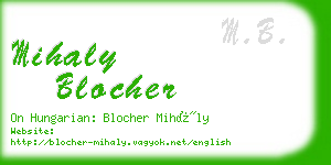 mihaly blocher business card